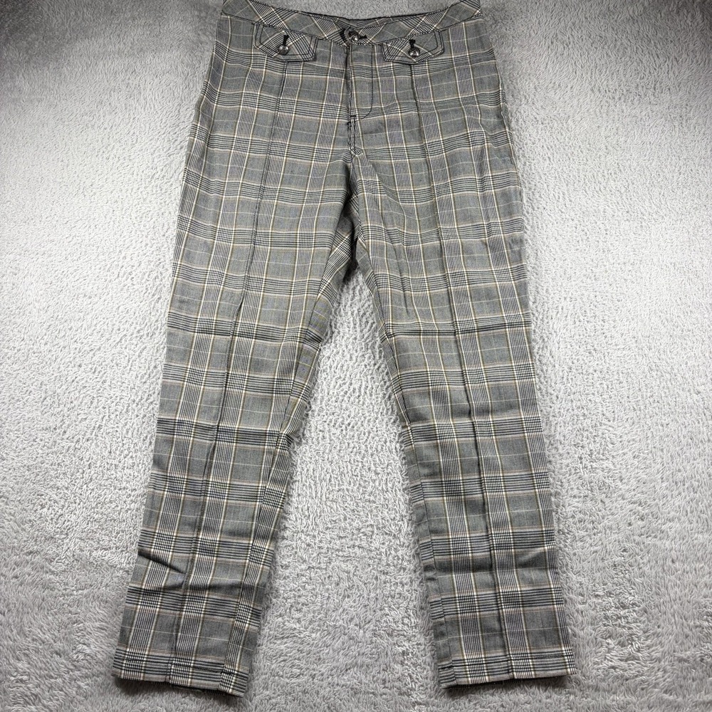 Free People Plaid Herringbone Plaid Chino Pants Womens 6 Corpcore Officecore